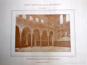 Arte: Antigua Lamina : UNIVERSITAT DE BARCELONA. Saló de Graus. ROGENT Elias. 1888. Renaixensa